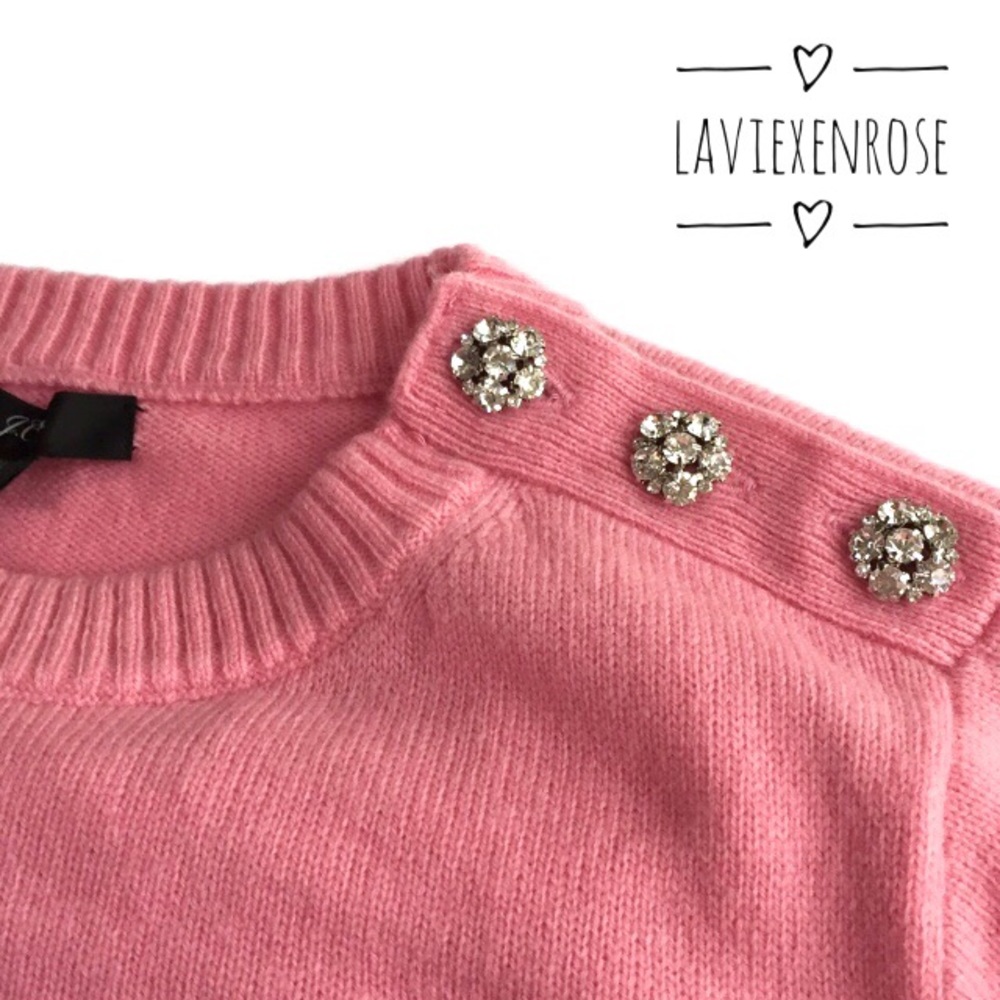 🆕 J. Crew Crewneck Sweater with Jeweled Buttons